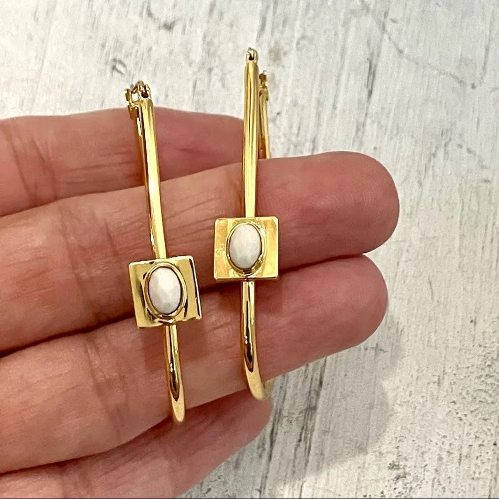 Trina Turk gold tone teardrop loop earrings - Image 5