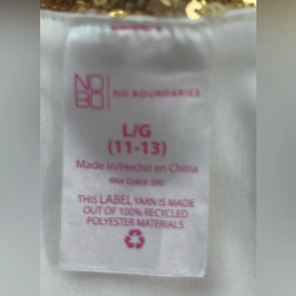 No Boundaries L Gold Sequin Peplum Tank Top - Image 6