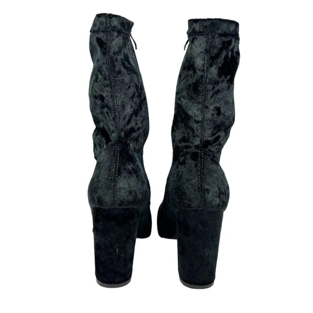 Boohoo Black Velvet Booties 7 - Image 2