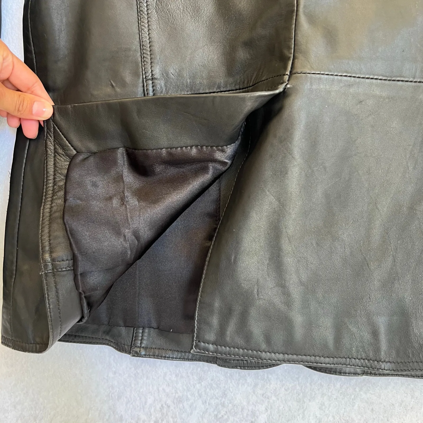 Vintage GAP Button Up Black Leather Jacket Women’s Size Medium Y2K - Image 10