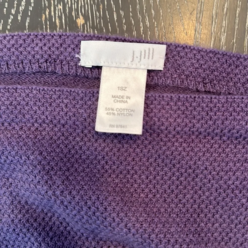J. Jill purple button front poncho sweater OS EUC - Image 7