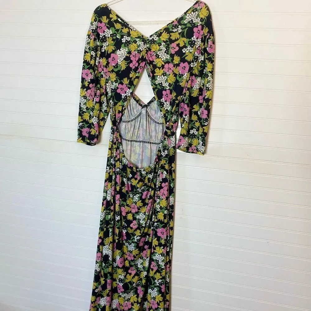 ASOS Multicolor Floral Sweetheart Neck Line Runched Midi Dress - Image 5