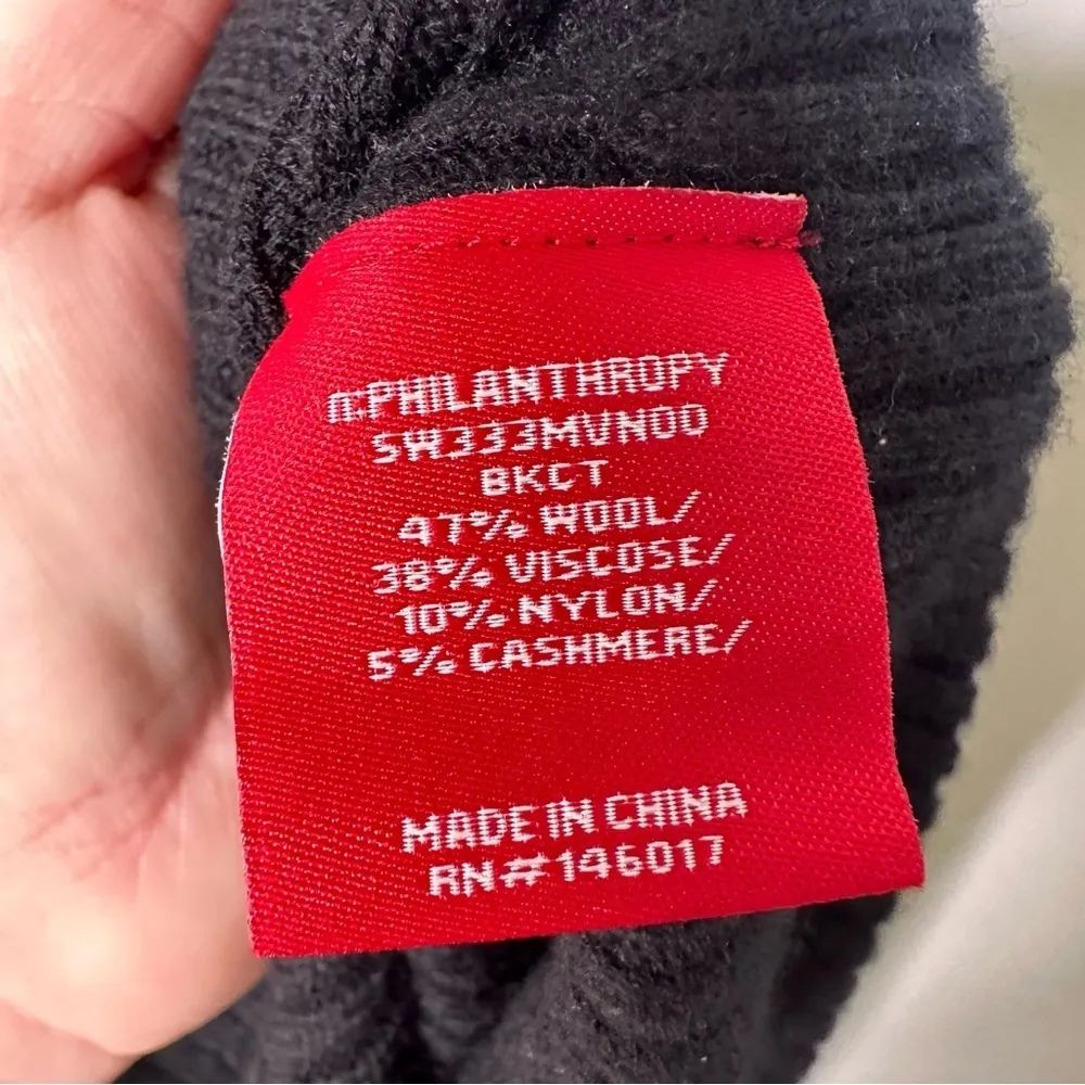 n:PHILANTHROPY Black Wool Cashmere Sleeveless Asymmetrical Duster Maxi Sweater S - Image 8