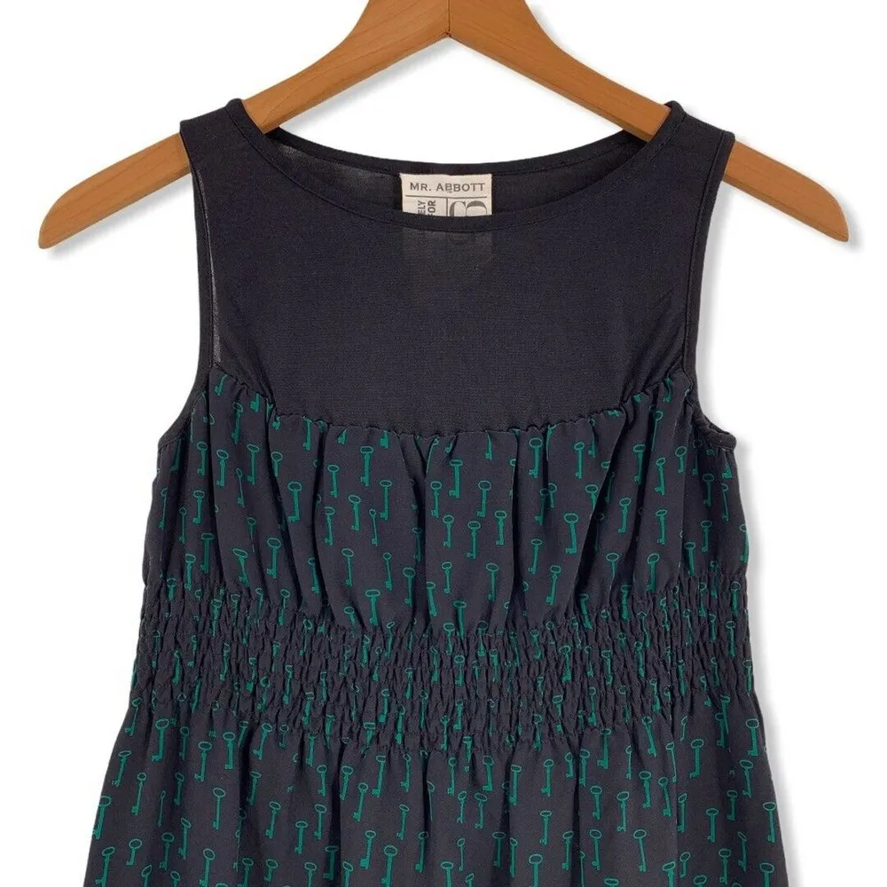 Mr. Abbott For Barneys NY Silk Key Print Dress S - Image 2