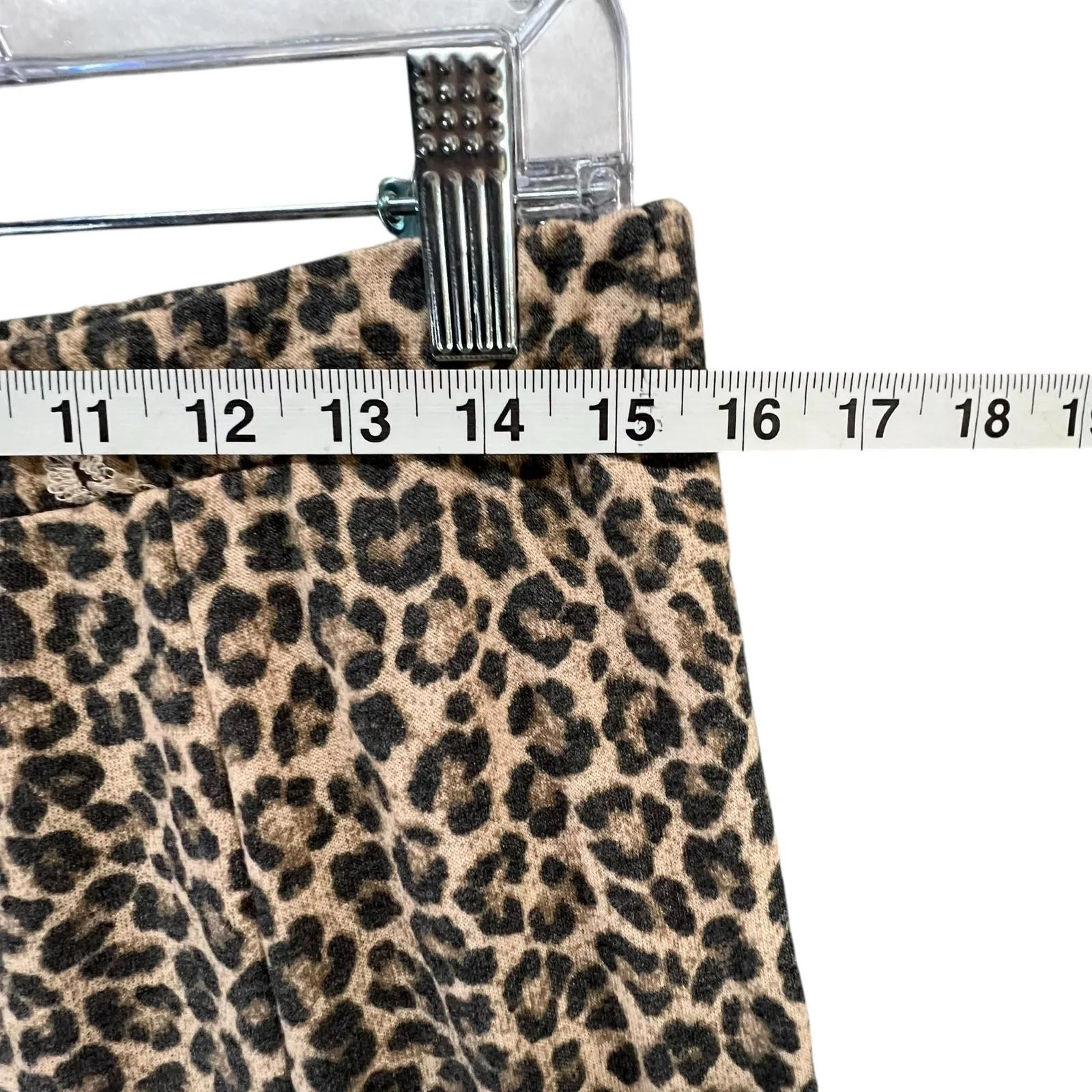 Ces Femme Wide Leg Pants Womens L Brown Leopard Print High Rise Resort Boho Chic Size L - Image 7