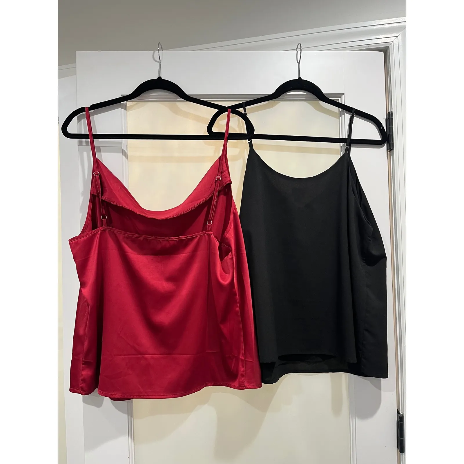 A New Day Womens XL Red & Black Camisole Tank‎ Top Spaghetti Strap V Neck Lot - Image 8