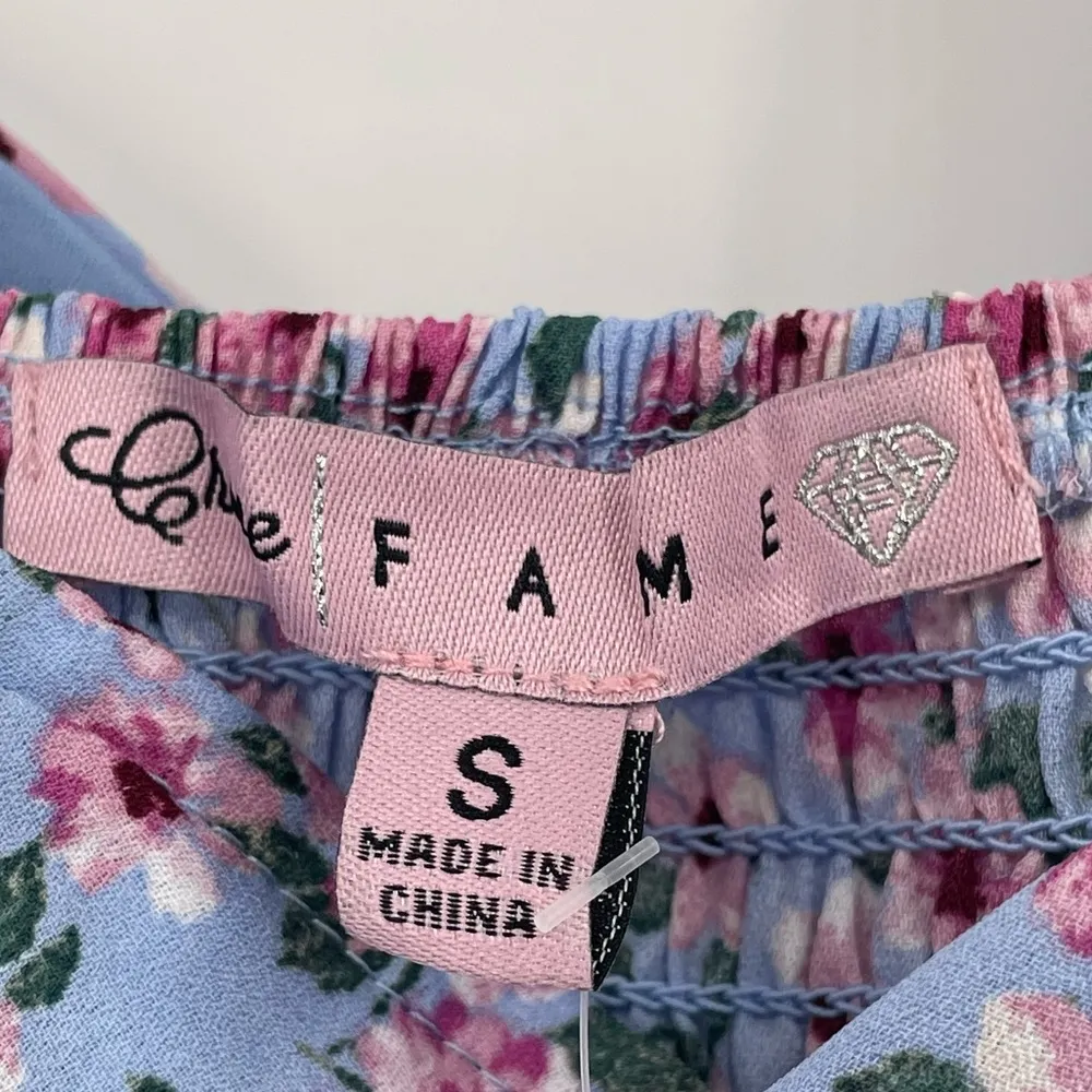 Crave Fame Juniors Floral Print Ruched Tank Top Size Small NWT - Image 4