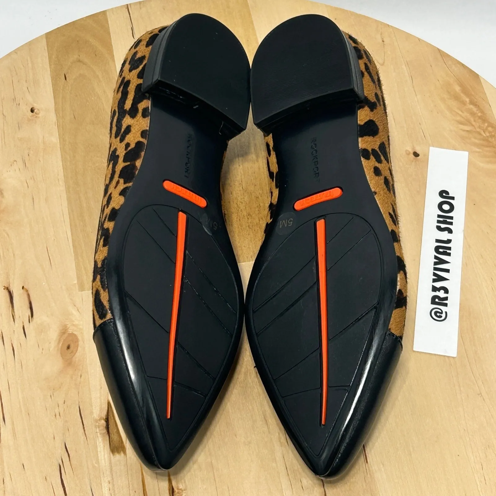 Rockport Kenziely Total Motion Leopard Calf Hair Leather Dress Flats NWOB - Image 11