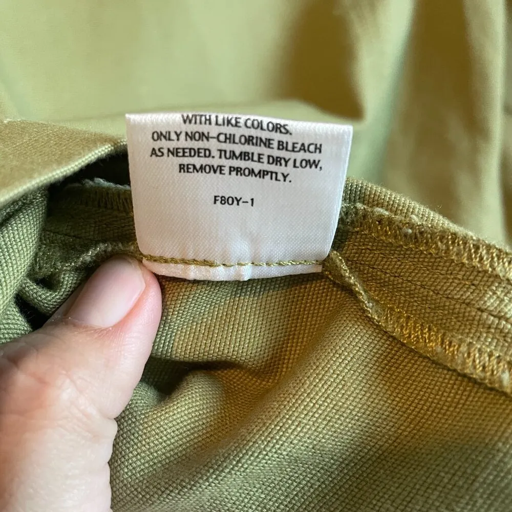 Eileen Fisher Blazer Top Green 3/4 Sleeve Buttons Pockets Organic Cotton Size PS - Image 11