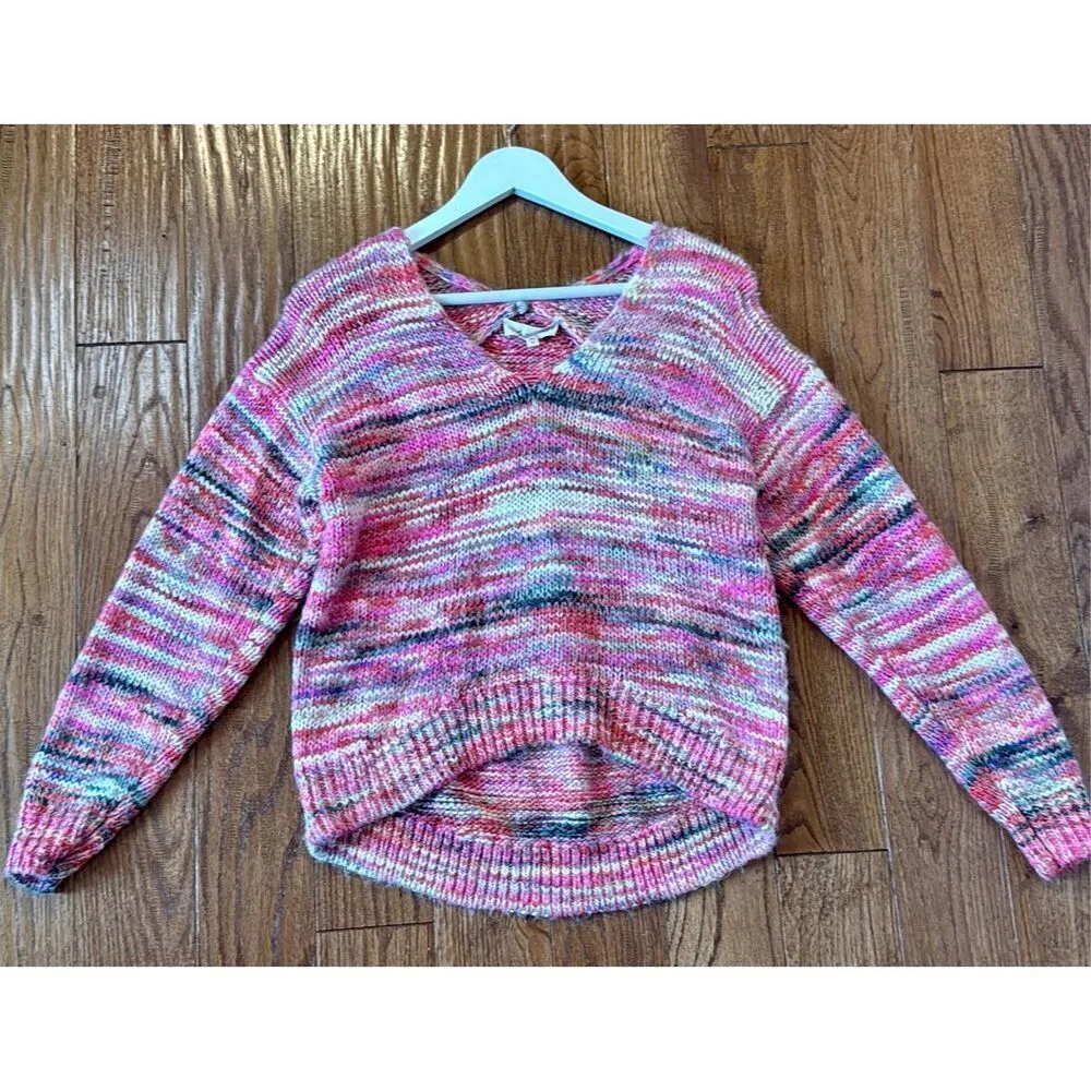 Lou & Grey Loft pink multi knit wool blend sweater xs - Image 8