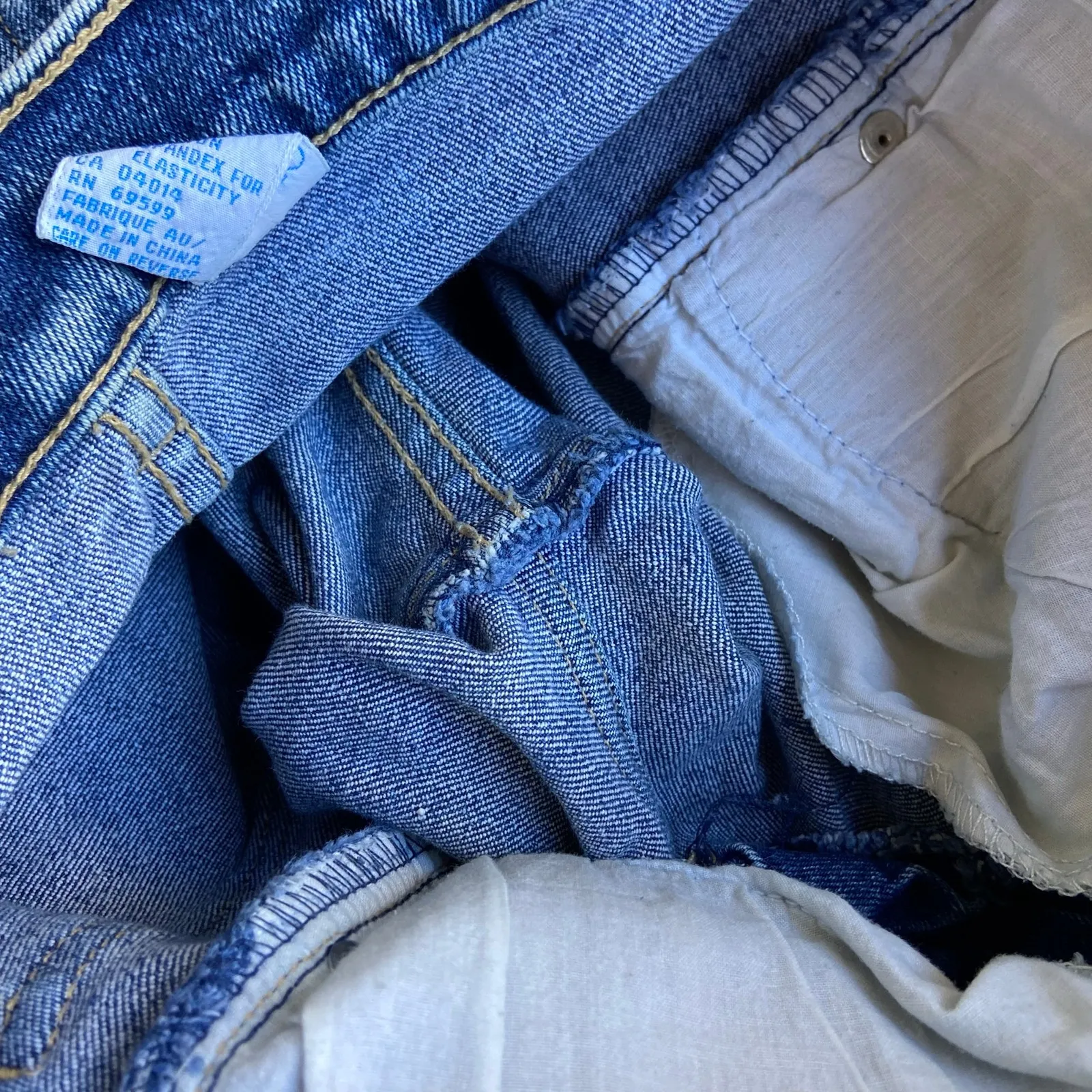 VINTAGE Daily Womens Juniors Jeans Sz 7/8 0 2 3 4 Acid Washed‎ High Rise 90s Blue - Image 3