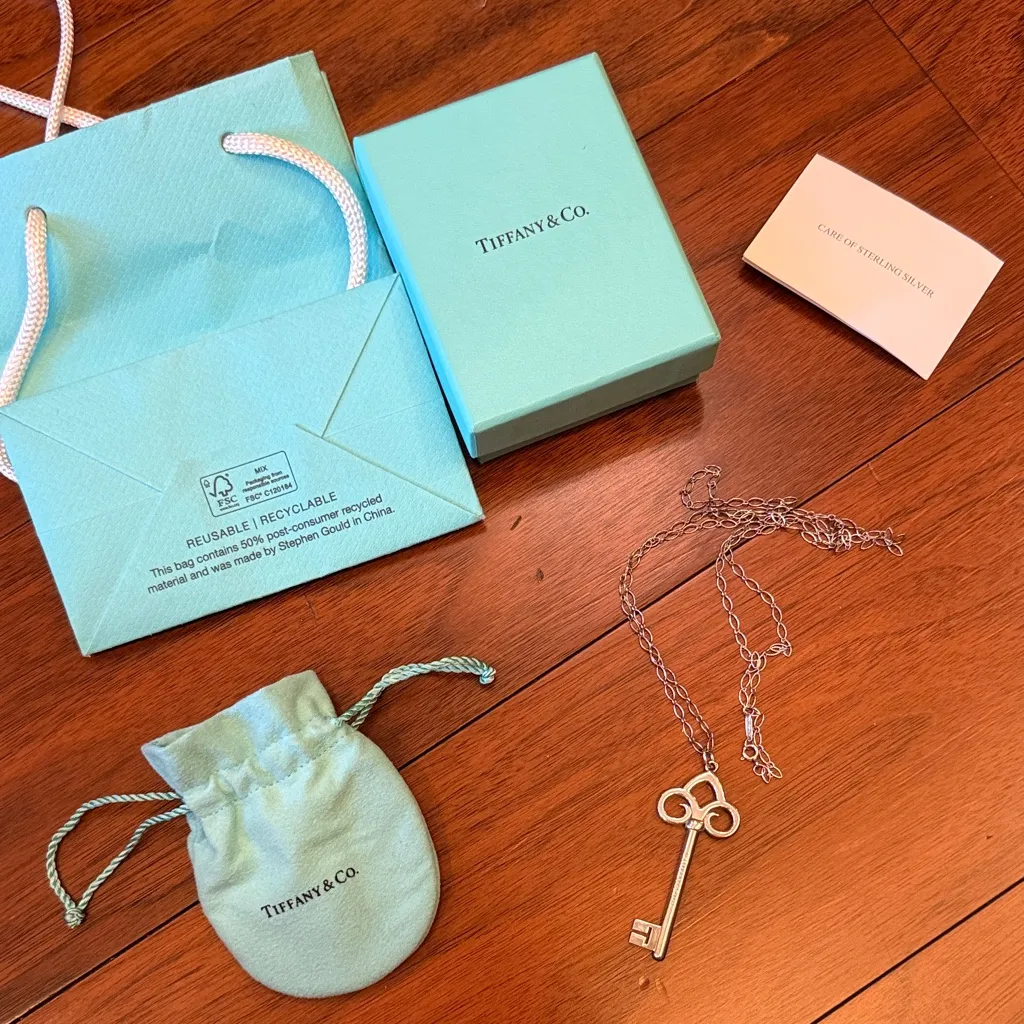 Tiffany co large key with XL chain - Image 2