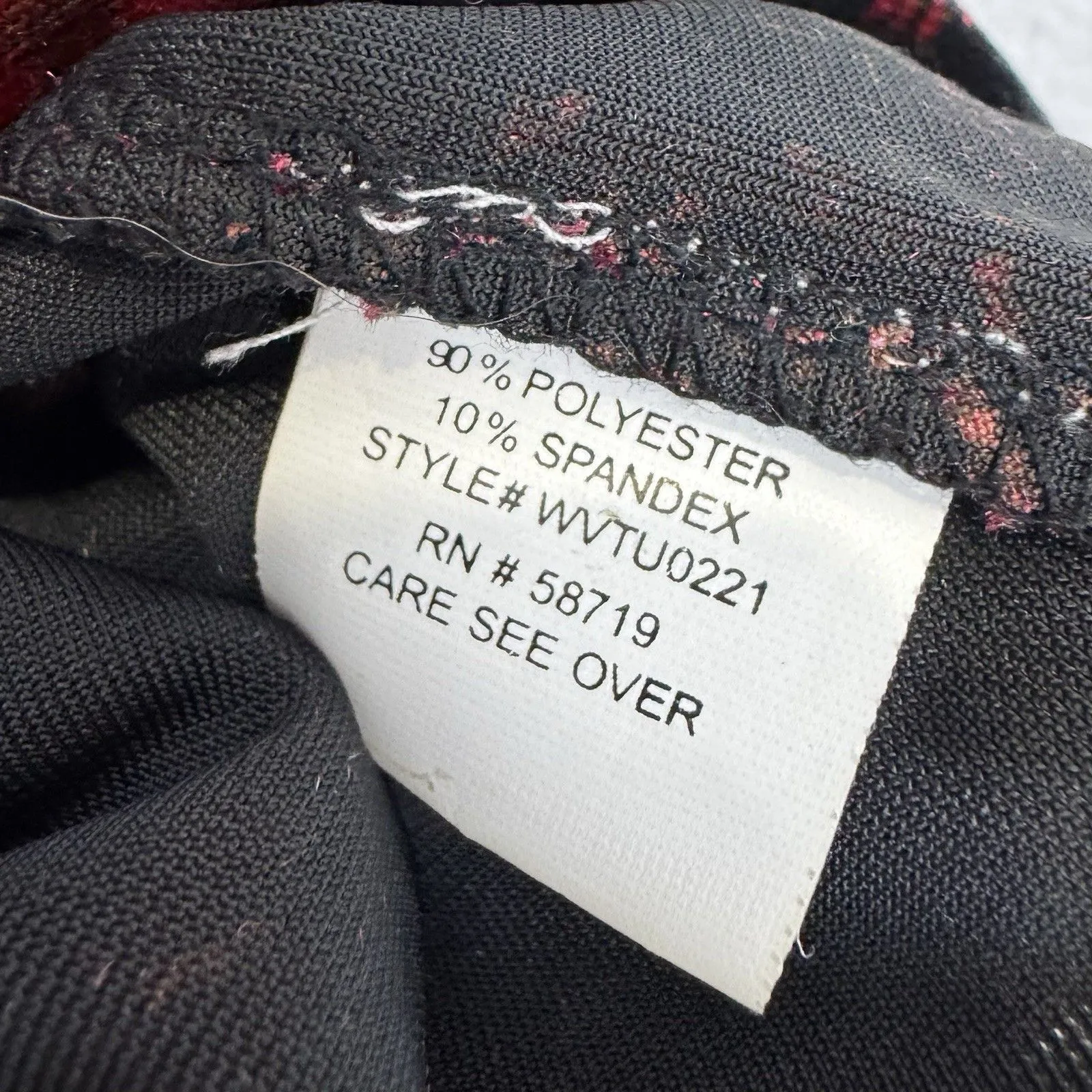 Y2K Vintage Velvet Floral Paisley Top 1X Red Black Grunge Vamp Witchy Whimsigoth - Image 4