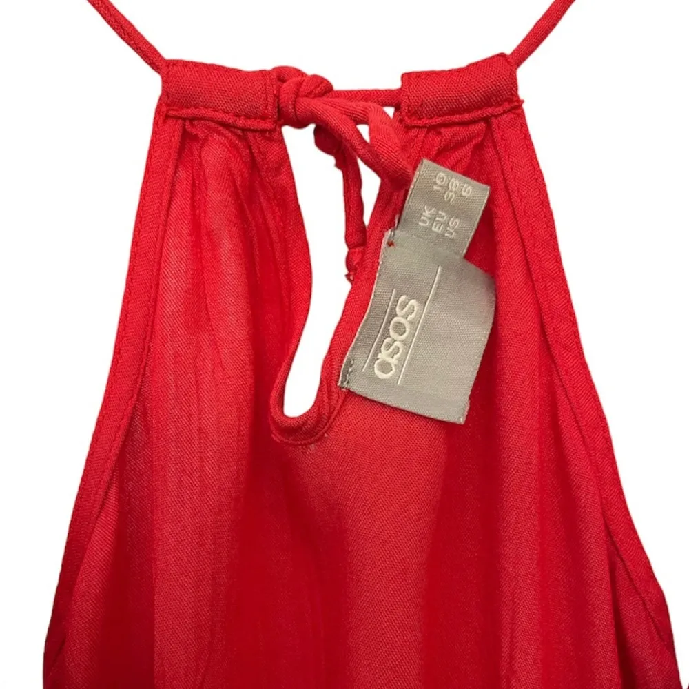 ASOS | red tie front beach romper Size 6 - Image 3