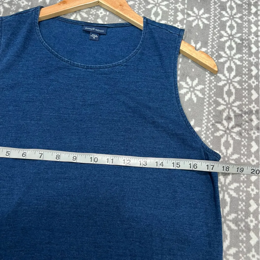 J. Jill Pure Jill Indigo‎ Shirttail Dress River Wash Size XS Blue - Image 11