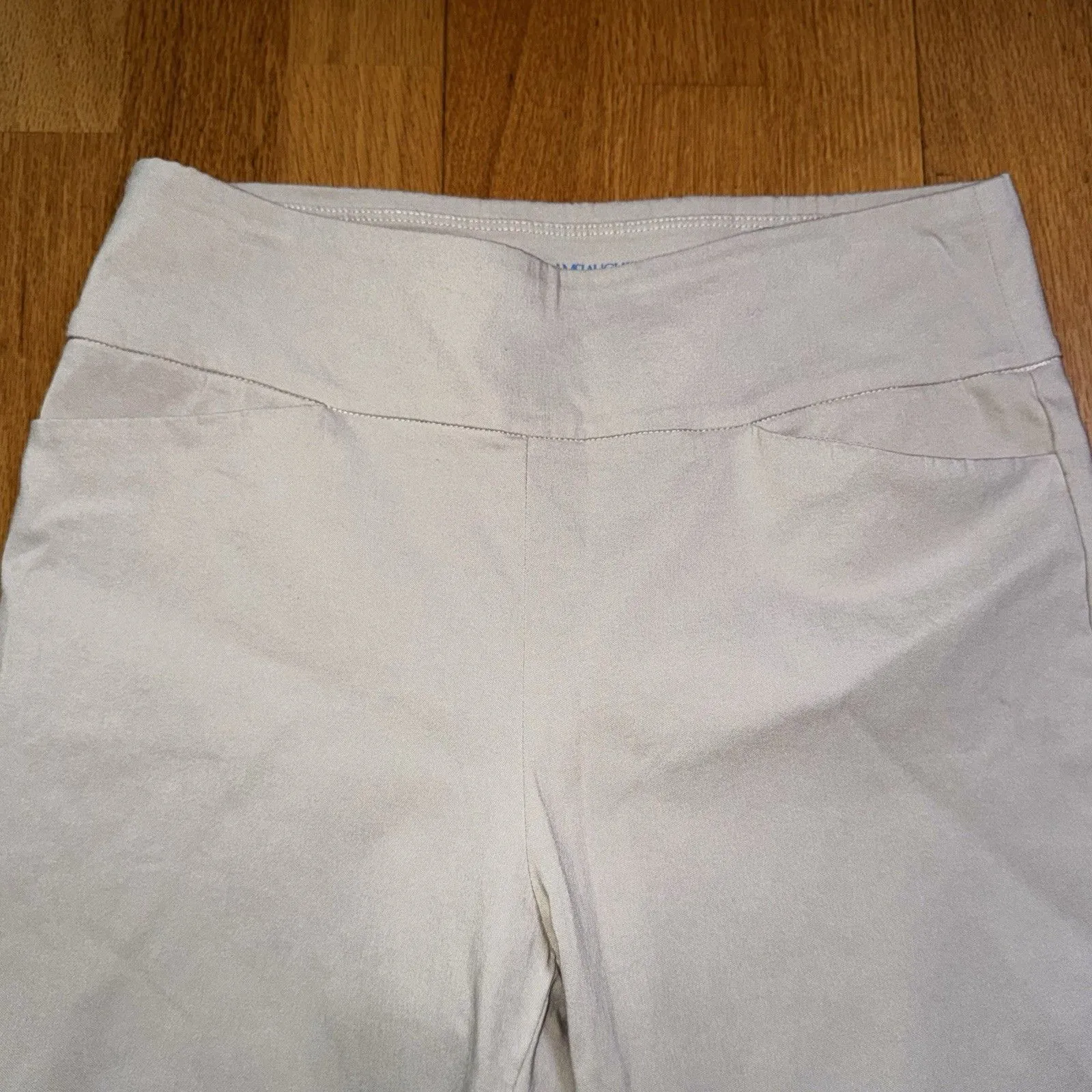 J. McLaughlin Women's Pull On Ankle Pants Split Sides Beige Sz 4 Preppy Classic - Image 11