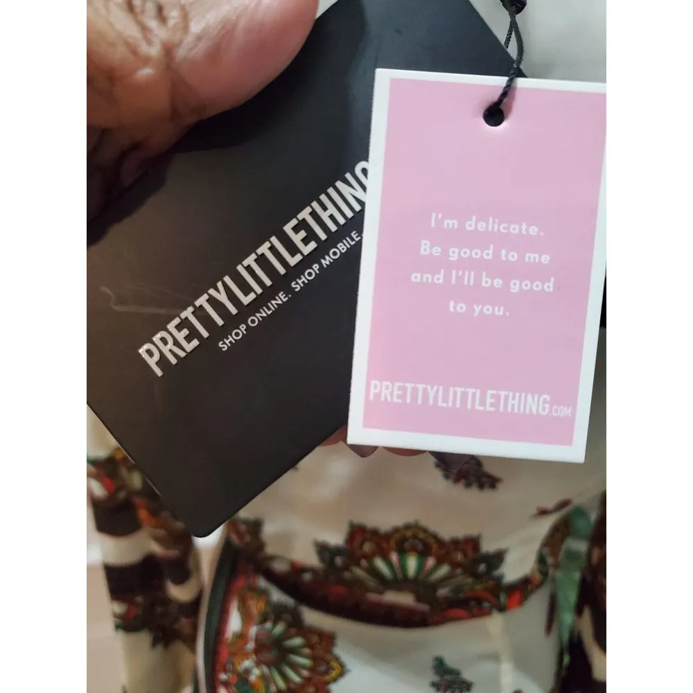 Prettylittlething Women's Polyester V-Neck Long Sleeve Knee Length Dress Size 8 - Image 7