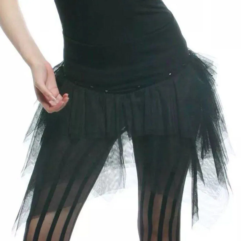 Lip Service Black n Blue Ballerina Plie Party Gothic Lolita Punk Black Skirt L - Image 5