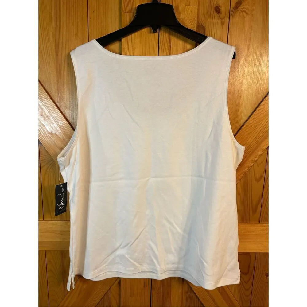 Kim Rogers Women 3XL Solid White Sleeveless Tank Top Shirt nwt (0160) - Image 3