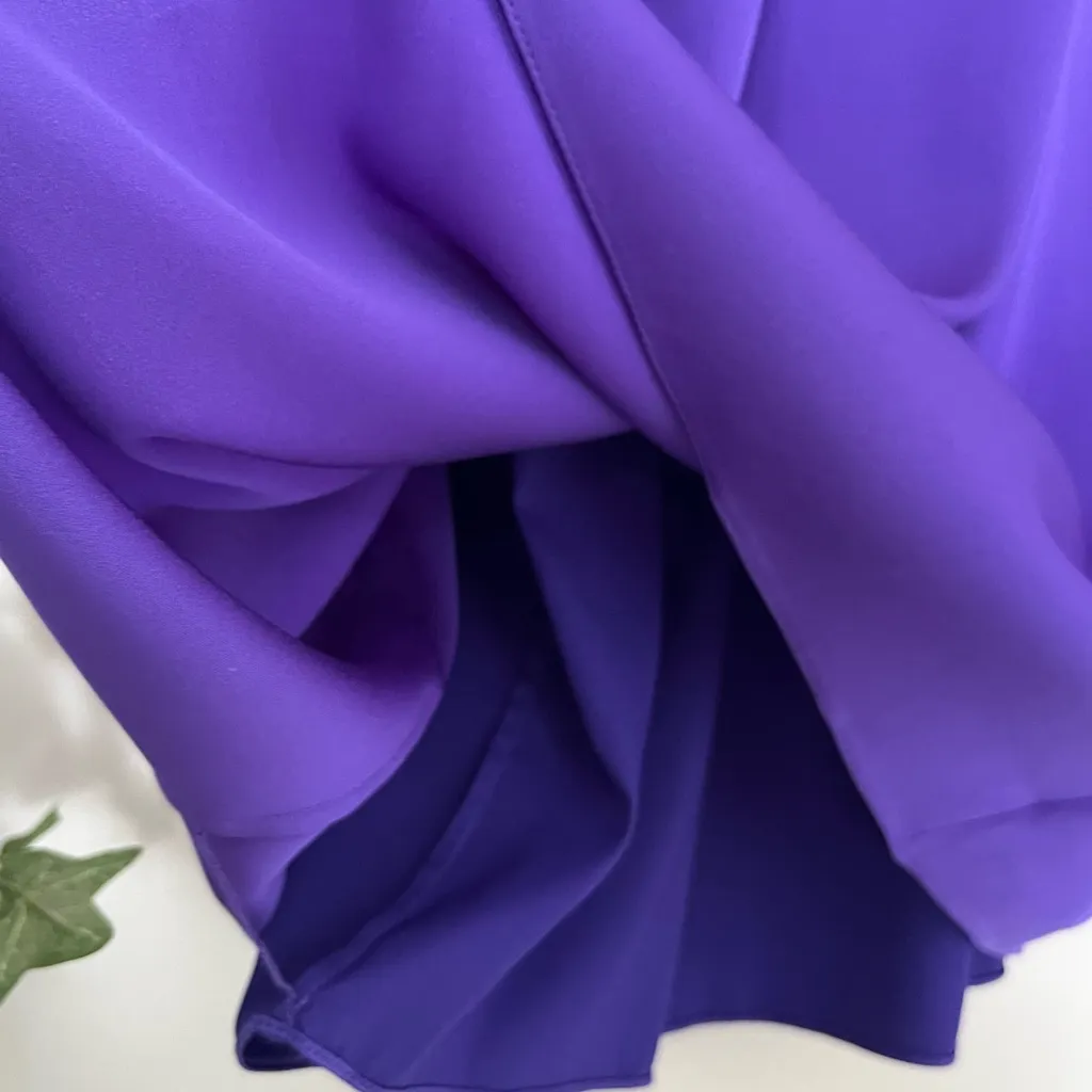 Elie Tahari Deep Purple Silk Cocktail Dress Classic Designer - Image 5