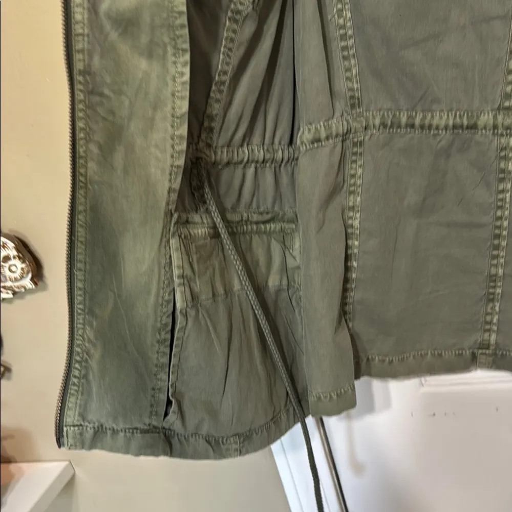 Ruff Hewn Olive Green Bead Embellished Vest Pockets Size Medium Chest 20” - Image 9