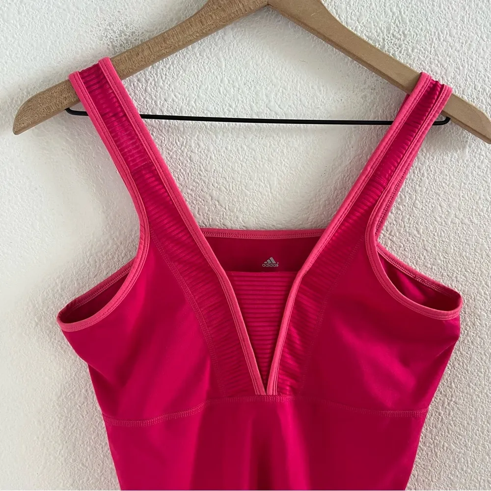 Adidas Climalite Hot Pink Athletic Top Tank Golf Tennis Preppy Sports Large - Image 4