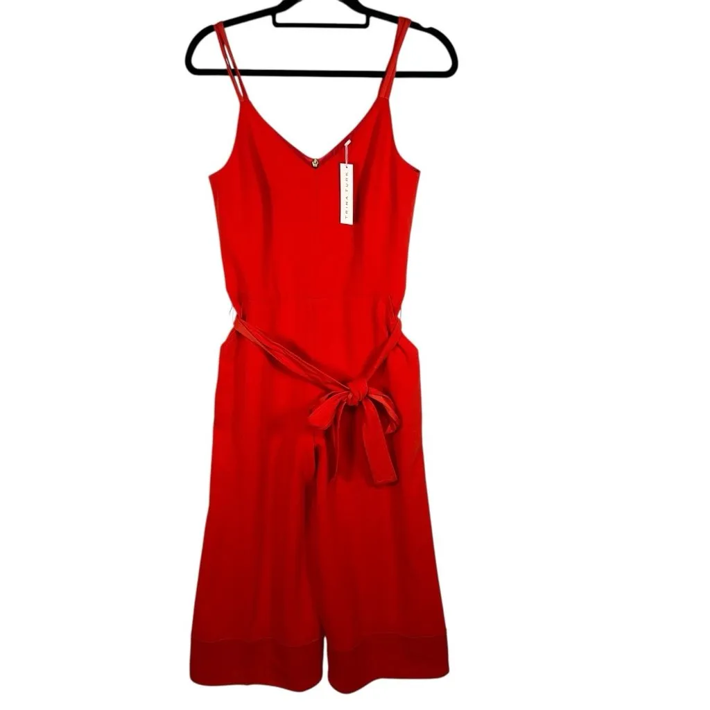 TRINA TURK Cropped Red Jumpsuit With Belt Women’s‎ Size 6 New With Tags Designer - Image 2