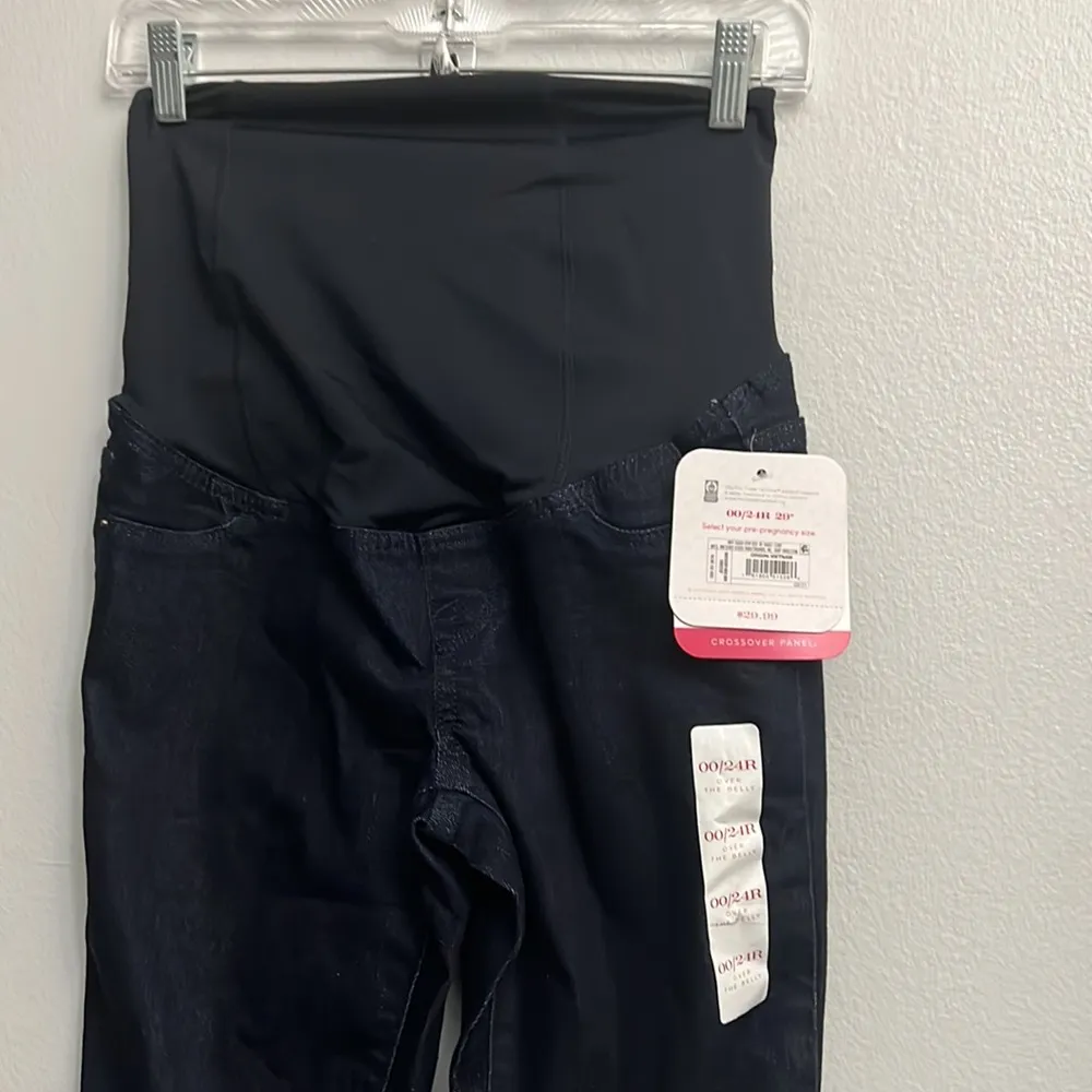 NWT Ingrid & Isabel size dark wash over the belly maternity jegging 00/24 - Image 19