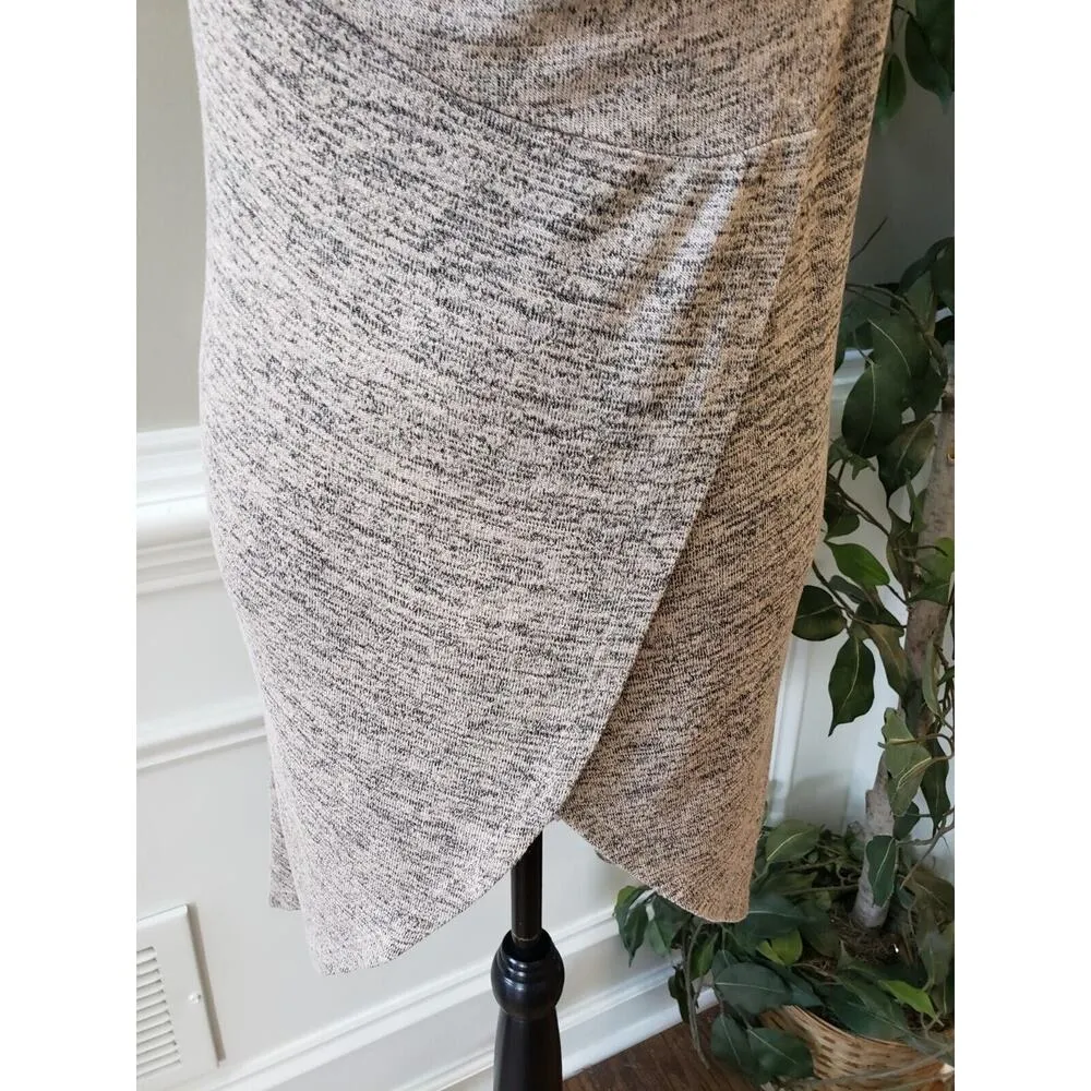 Olivia Sky Women's Brown Rayon Asymmetrical Open Wrap Sleeveless Blouse Large - Image 4