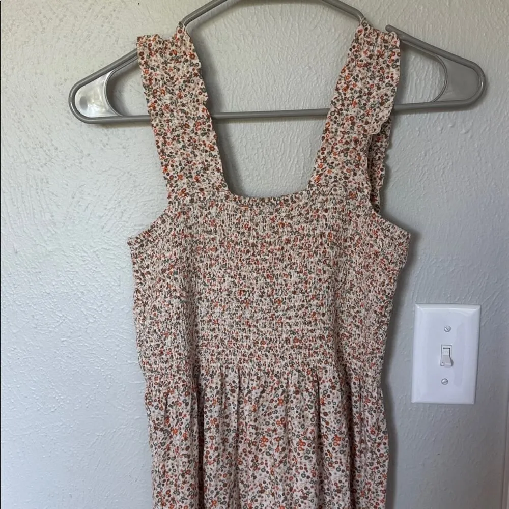 Aerie Floral Smocked Pleated Midi Dress - Image 8