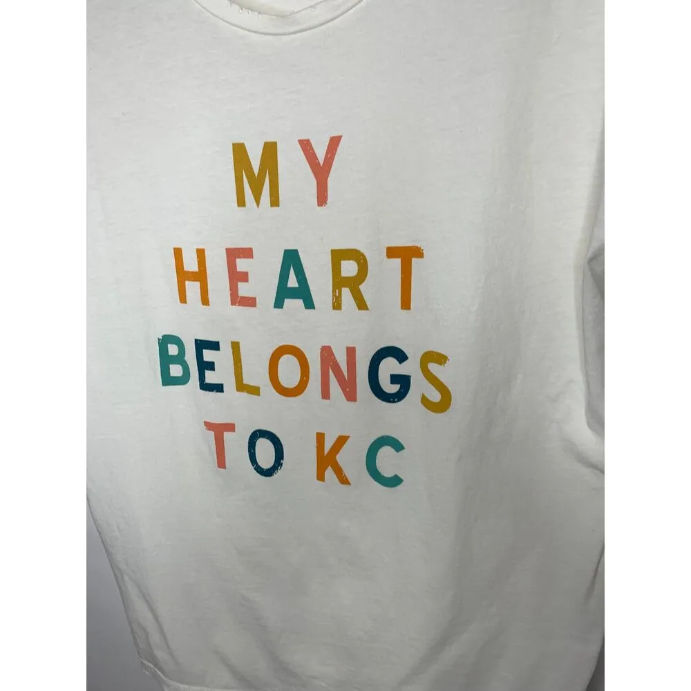 My Heart Belongs To Kansas City Graphic T Shirt Sz Medium - Image 2