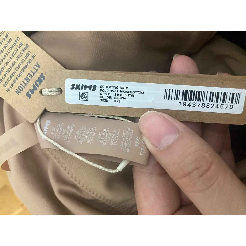 Skims Size XXS Sculpting Swim Fold Over Bikini Bottom Full Coverage Sienna NWT - Image 3