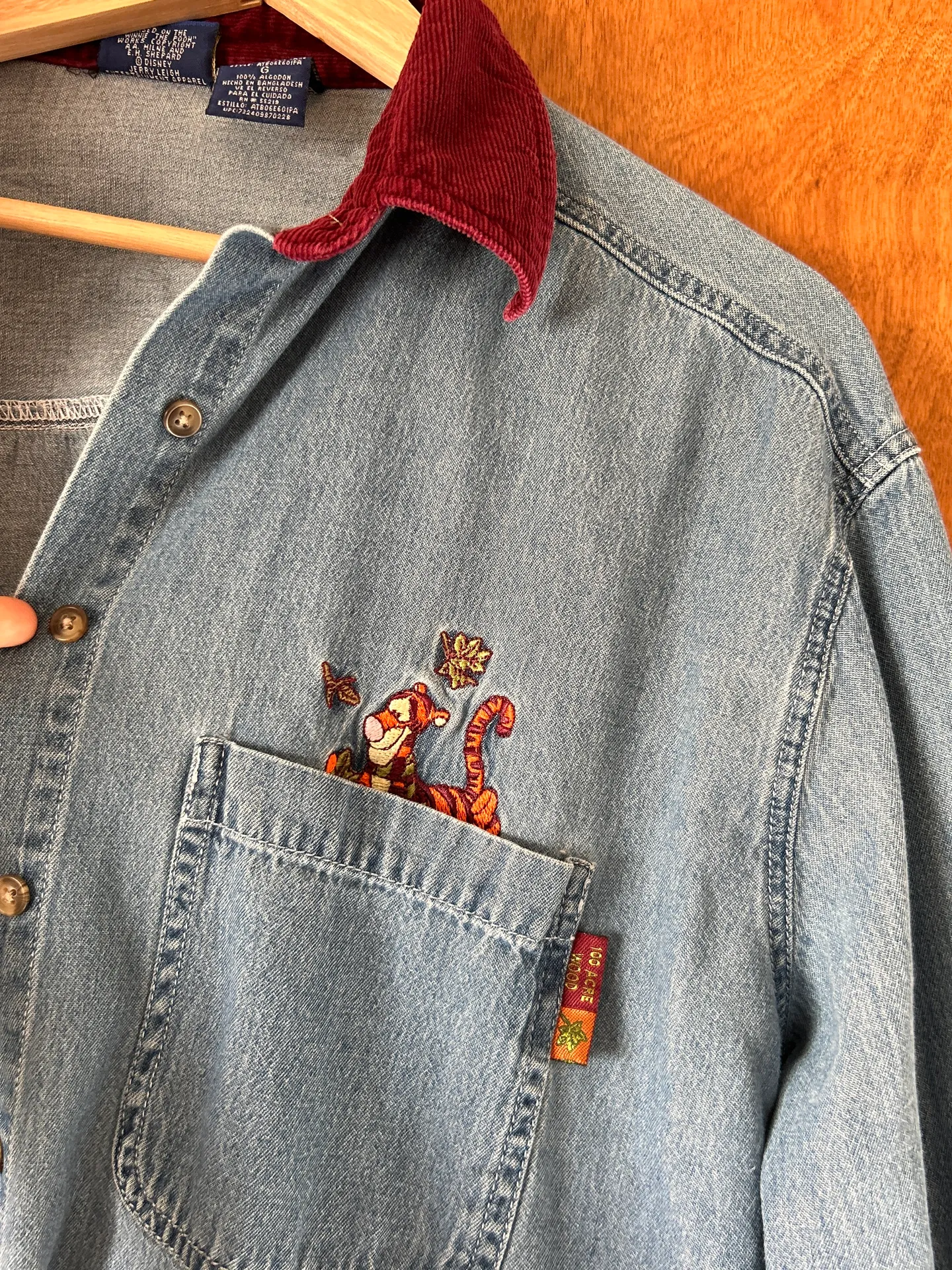 RARE VINTAGE  Embroidered Denim Long Sleeve - Image 5