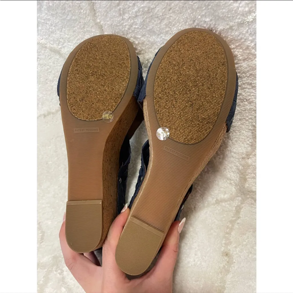 Lucky Brand Navy Woven Cork Wedges - Image 7