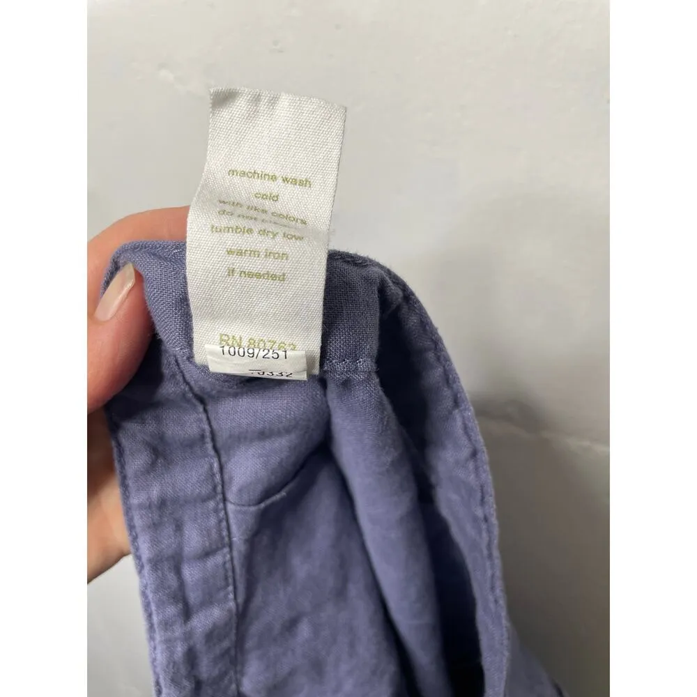 London Jean 100% Linen Relaxed Straight Drawstring Pants Size 2 Purple - Image 5