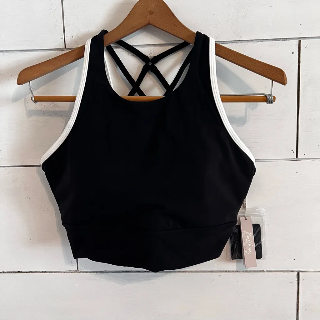 BUFFBUNNY Geo Sports Bra Onyx Black/White. Size Large. New With Tags. - Image 7