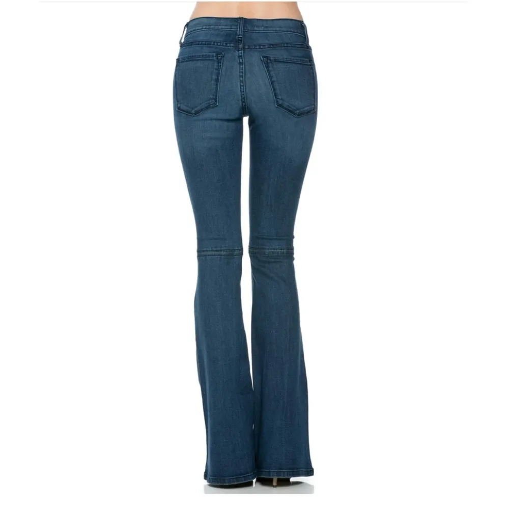 02 Denim All American Vintage Faded Denim Flare Jeans, Sz 25 Blue - Image 2