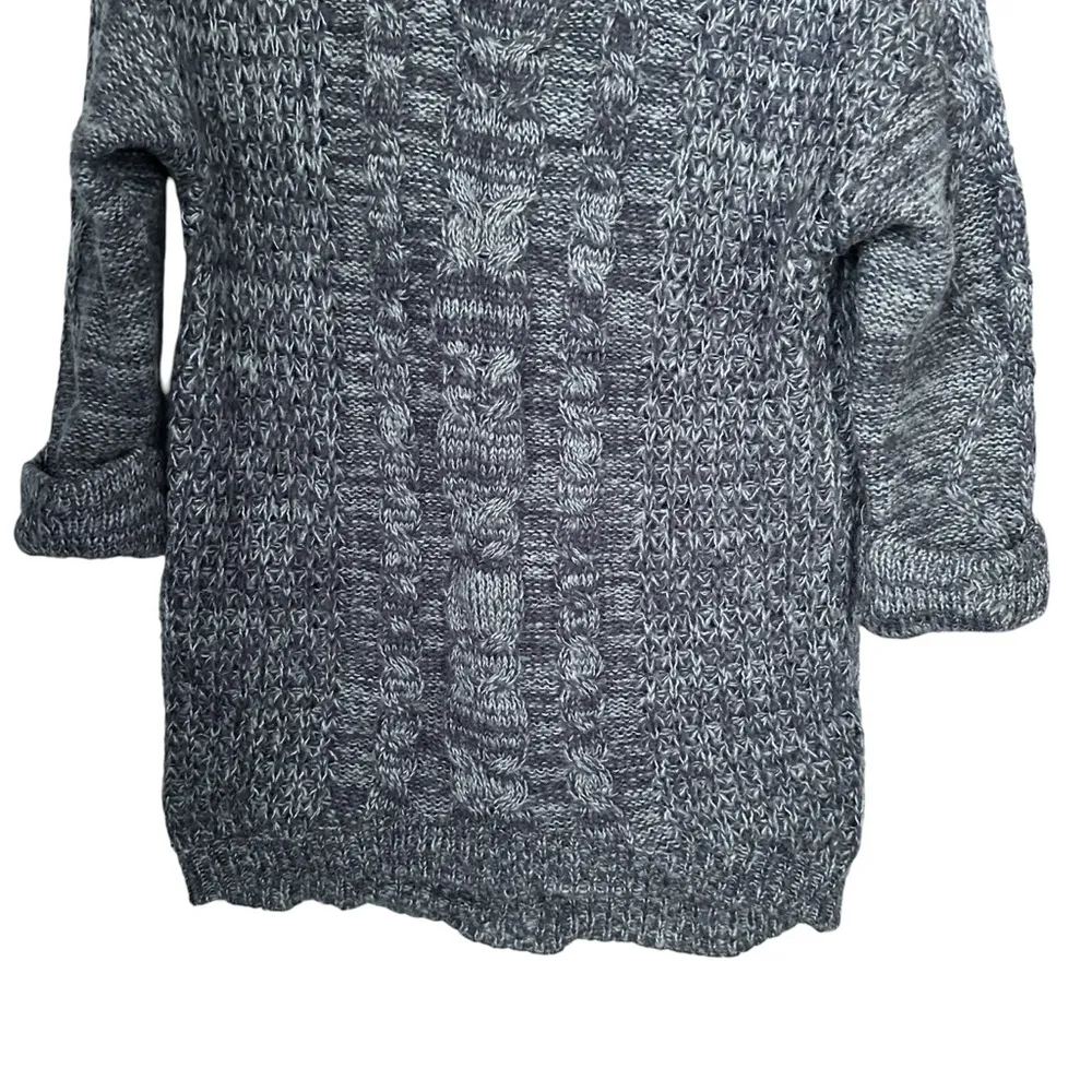 JJ Basics Women's Sz M Pullover Knit Sweater Gray 3/4 Cuff Sleeve Soft Stretch - Image 3