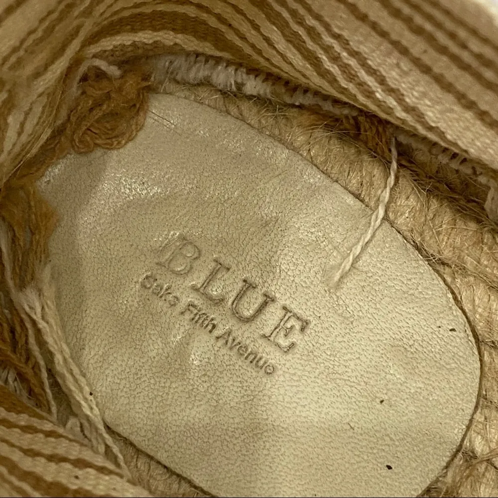BLUE Saks Fifth Avenue Cream/Tan Stripe Espadrille - Image 8