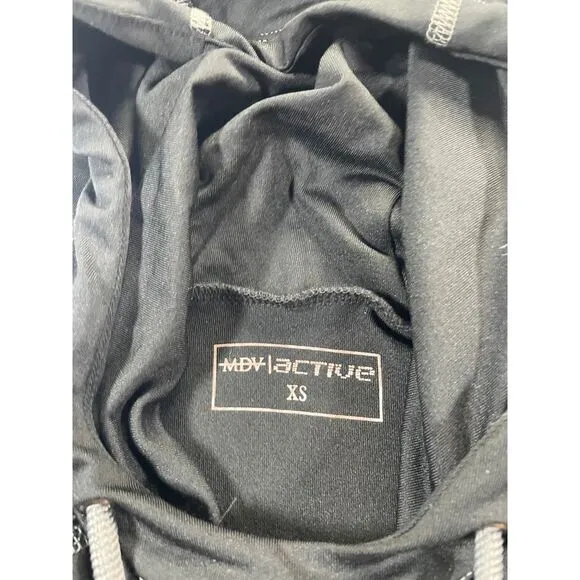 MDV active Black Hooded Athletic Jacket‎ Performance Running Workout Top XS - Image 5