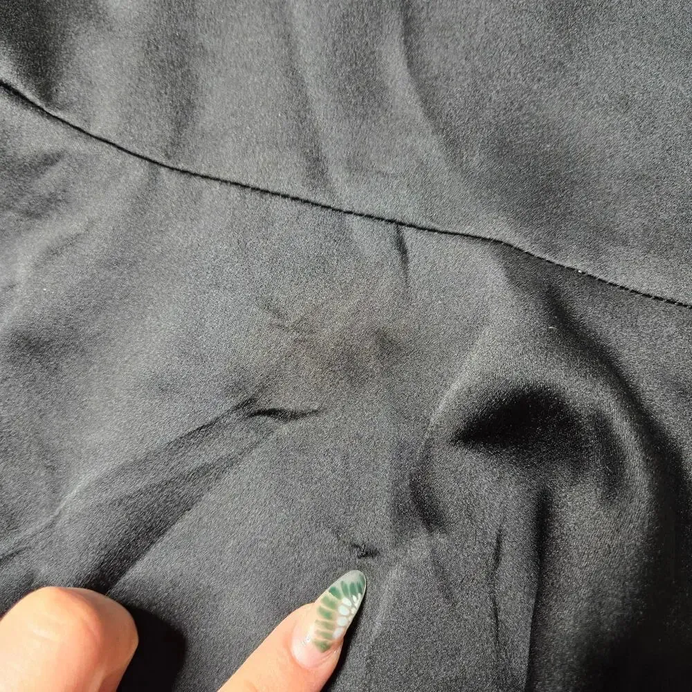 Lulus Black Tie Optional Satin Ruffled Midi Dress - Image 11