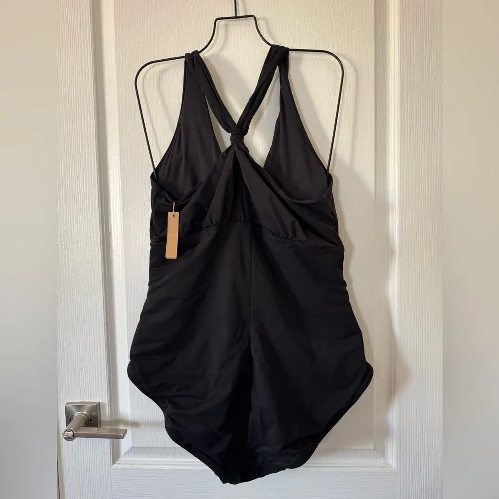 SHAPELLX Tummy Control Swimsuit Women Ruched V Neck One Piece Black 3XL NWT Size undefined - Image 5