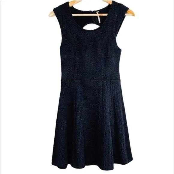 Free People Knit Fit and Flare A-Line Cap Sleeve Open Back Mini Dress - Image 5