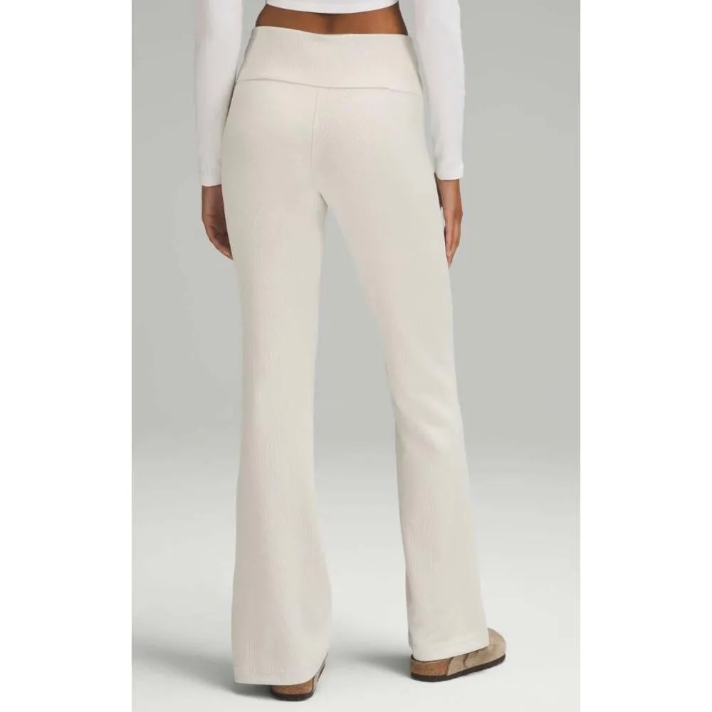 Brushed Softstreme Ribbed Zip Flared Pant Bone - Image 10