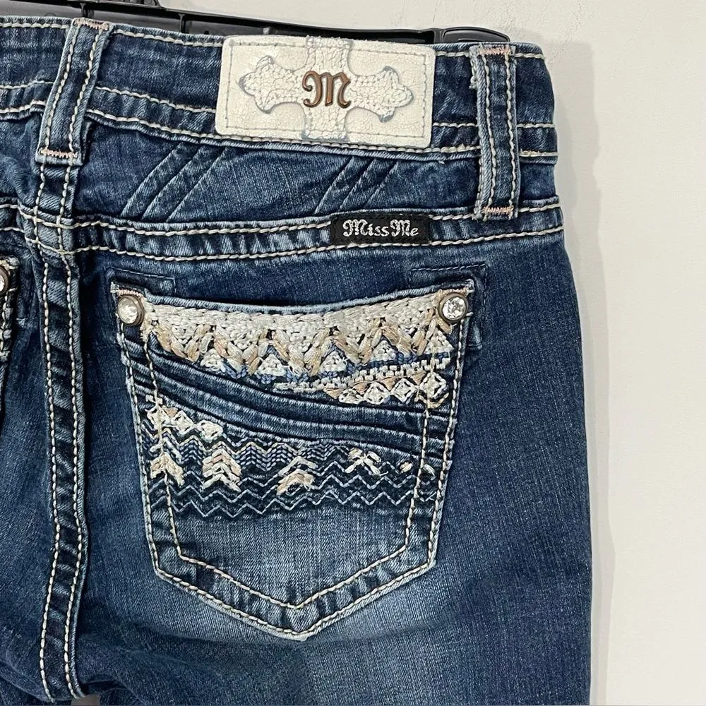 Miss Me‎ Mid Rise Denim Capris Size 26 Dark Wash Style MP8900P Jean - Image 5