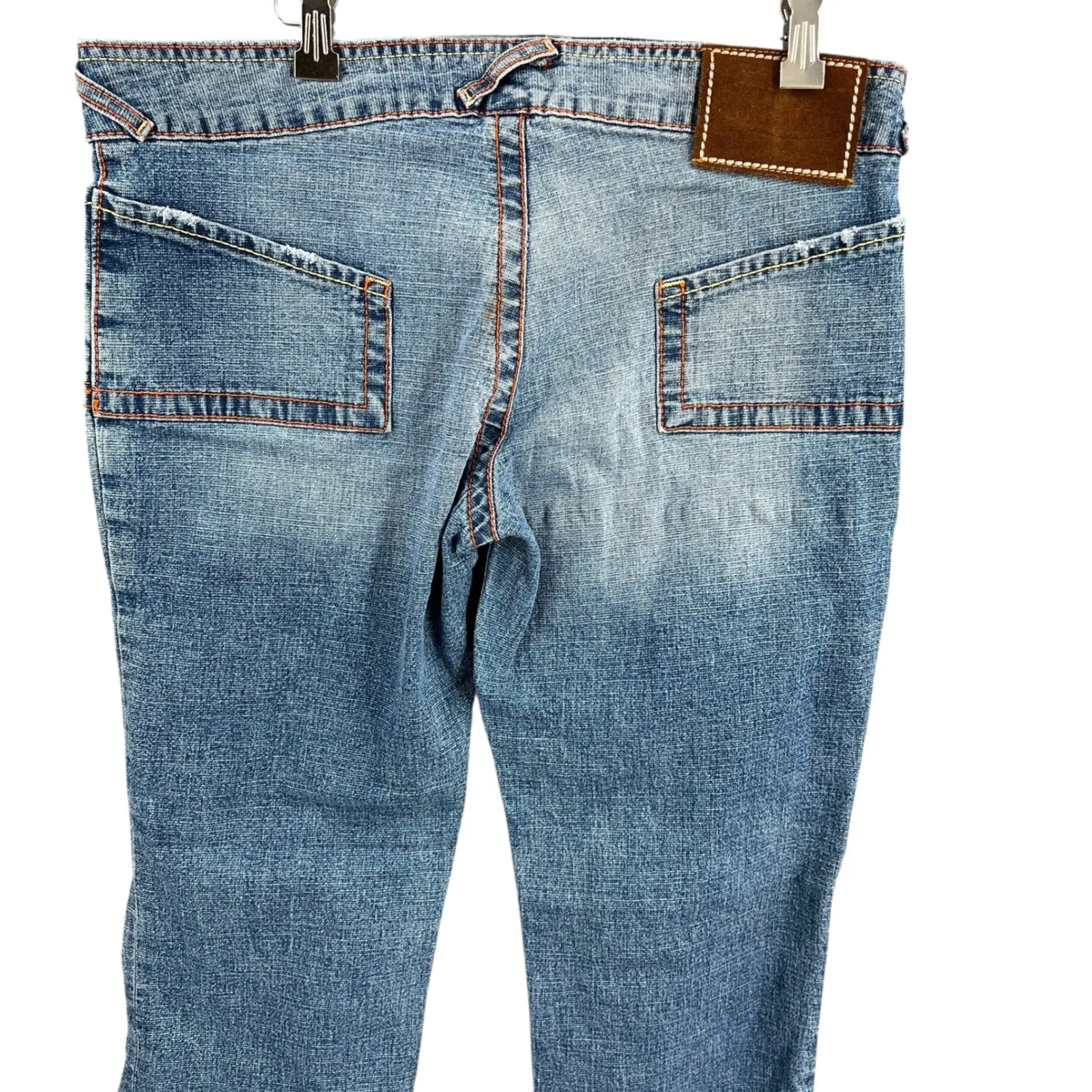 Von Dutch Low Rise Straight Leg Jeans Womens Size 31 Blue Distressed Y2K - Image 5