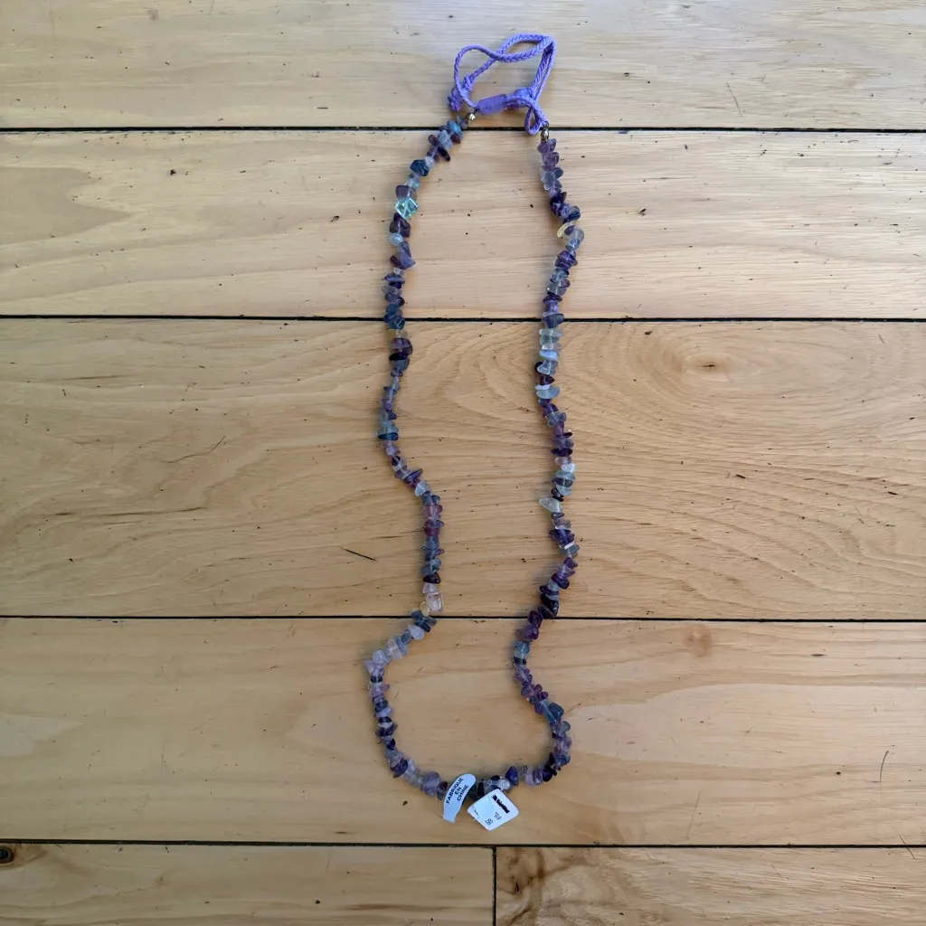 Free People Single strand Beaded Necklace NWT Navy - Image 3