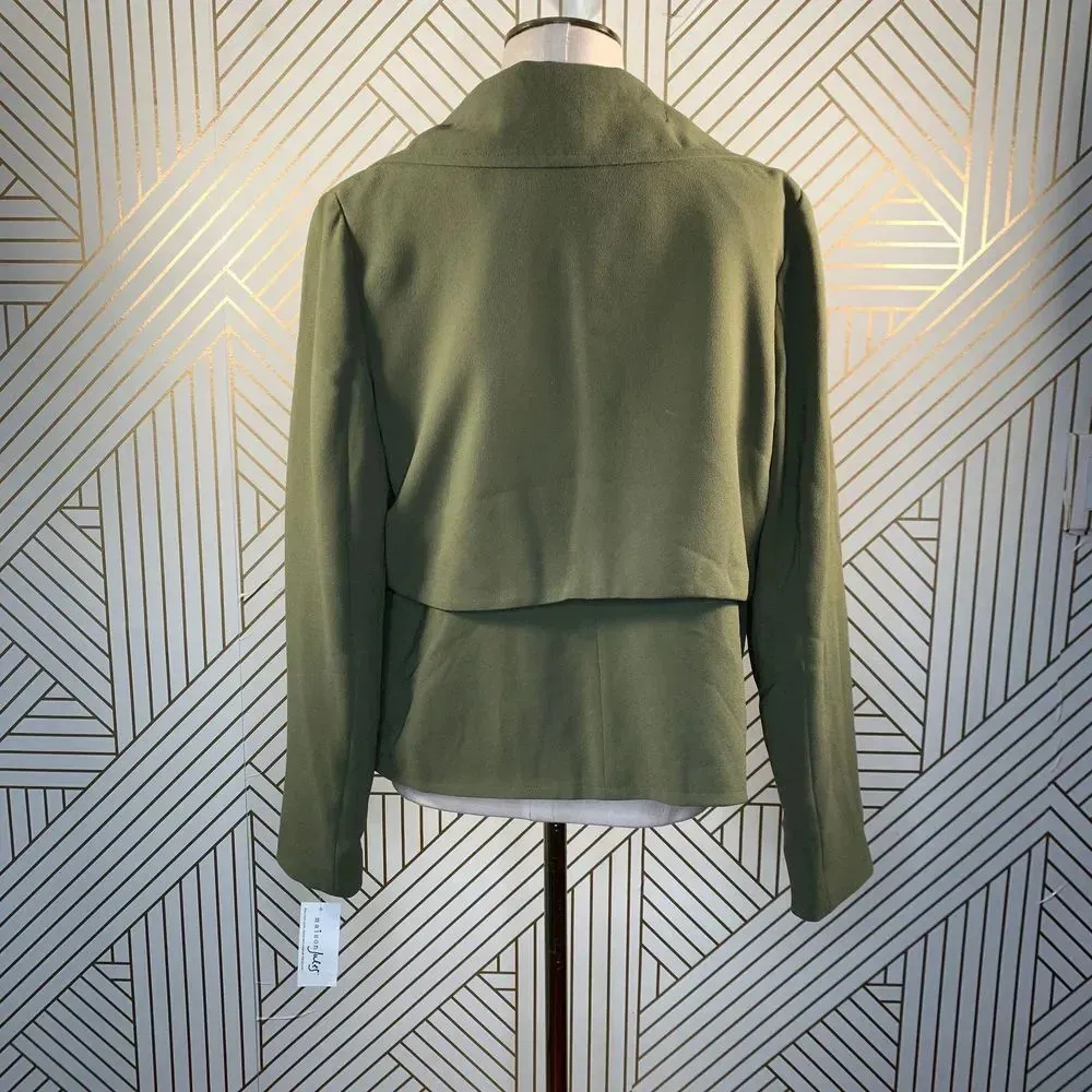 Maison Jules‎ Trench Bolero Jacket in Burnt Olive - Image 9