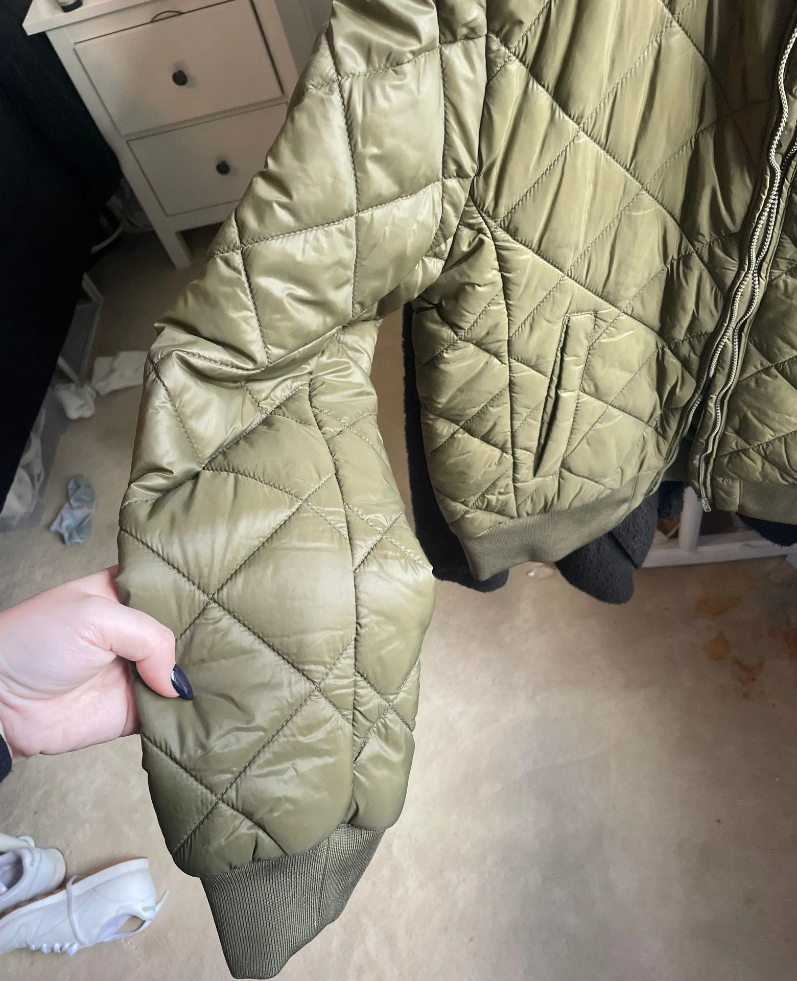 Olive Green Bomber Jacket - Image 6