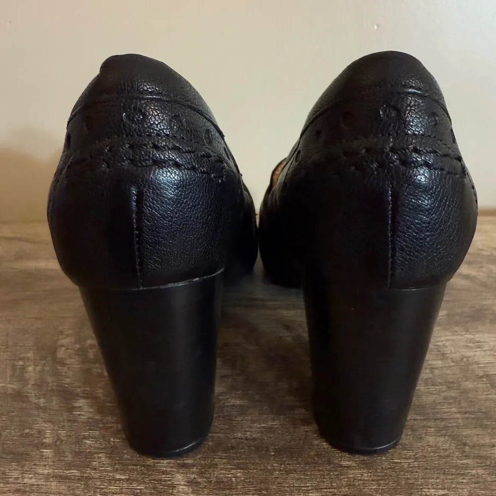 Clarks Indigo Black Leather Loafer Heels Shoes Women’s Size 8.5 Academia Office - Image 8